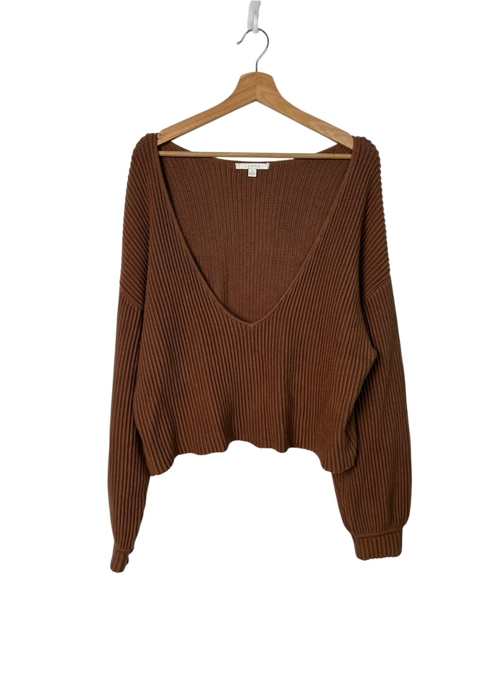 LUNYA Good in Bed Reversible Sweater Chocolate Brown